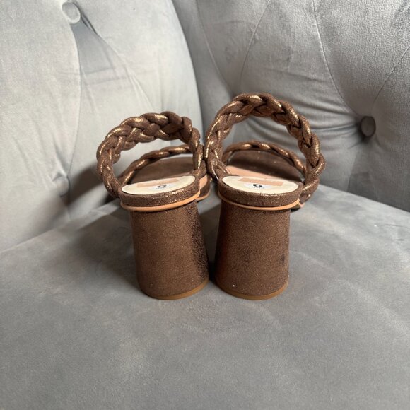 Dolce Vita Metallic Bronze Braided Block Heel Sandals – Women’s Size 9 - Picture 8 of 10